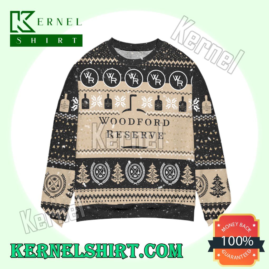 Woodford Reserve Bourbon Snowflake & Pine Tree Knitted Christmas Sweatshirts