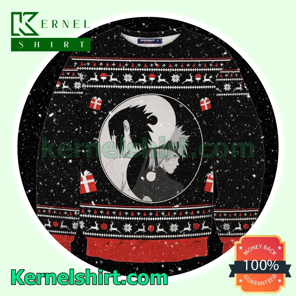 Yin Yang Naruto Sasuke Manga Anime Xmas Knitted Sweaters