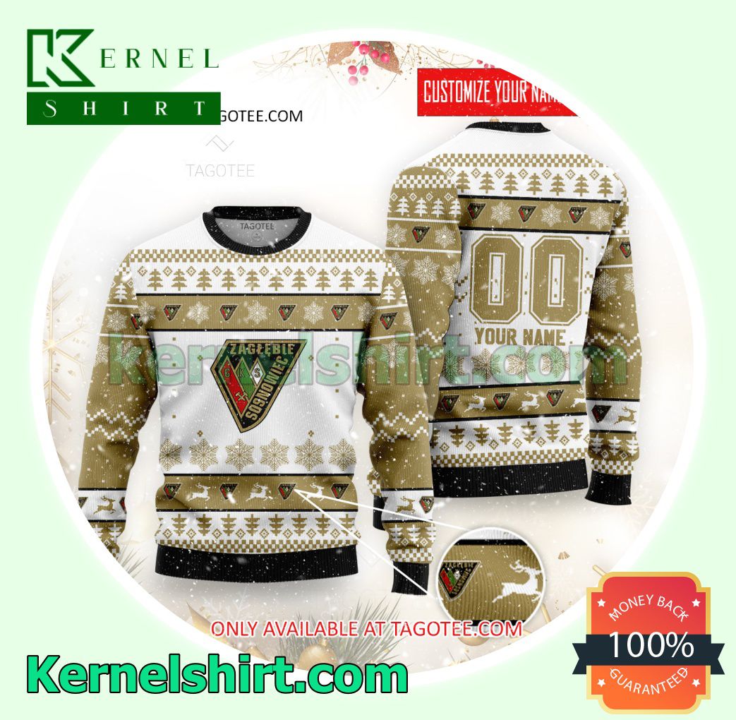 Zaglebie Sosnowiec Logo Xmas Knit Sweaters