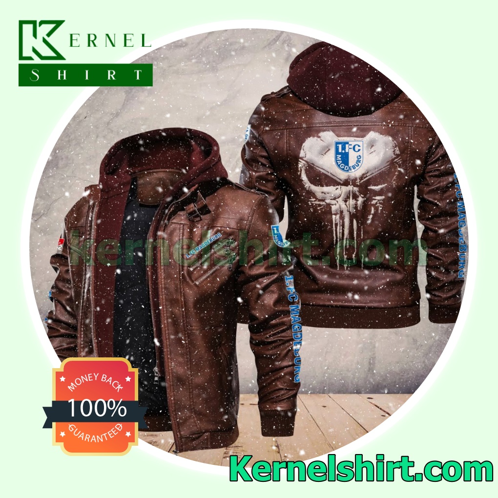 1. FC Magdeburg Leather Bomber Jacket a