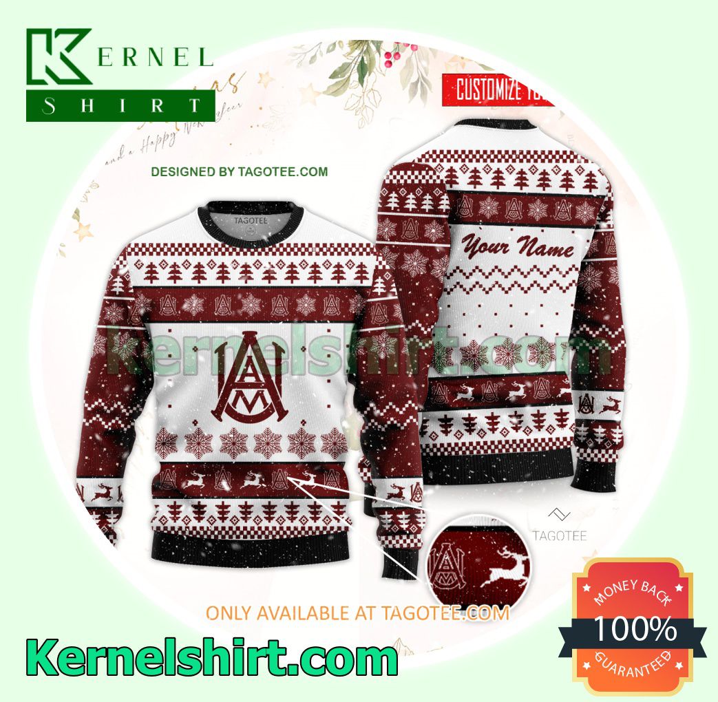 Alabama Agricultural and Mechanical University Logo Xmas Knit Sweaters