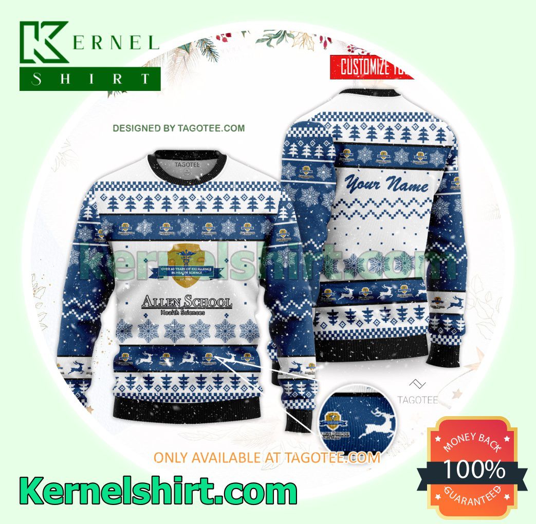 Allen School of Health Sciences Logo Xmas Knit Sweaters