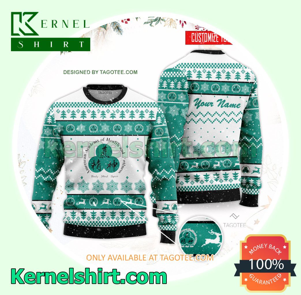 American Academy of Health and Wellness Logo Xmas Knit Sweaters