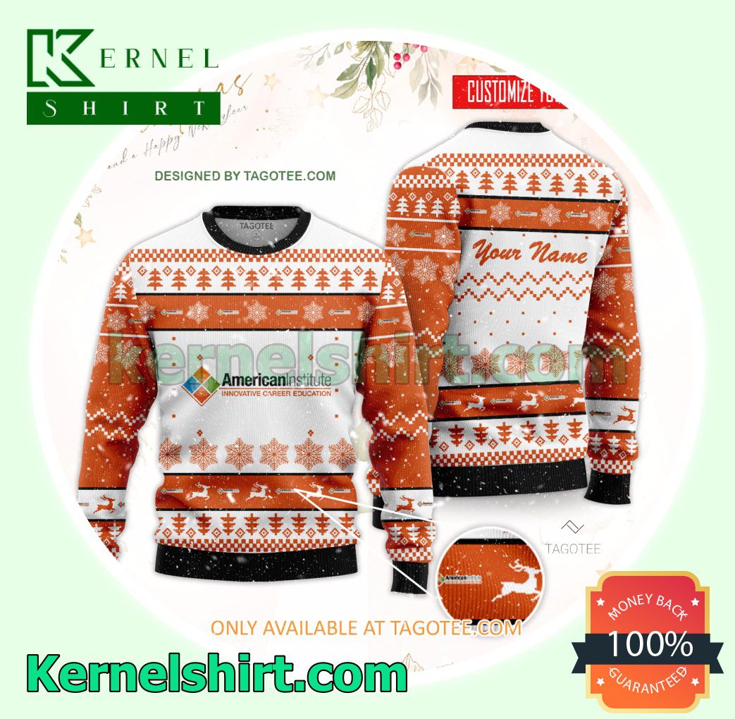American Institute-Toms River Logo Xmas Knit Sweaters
