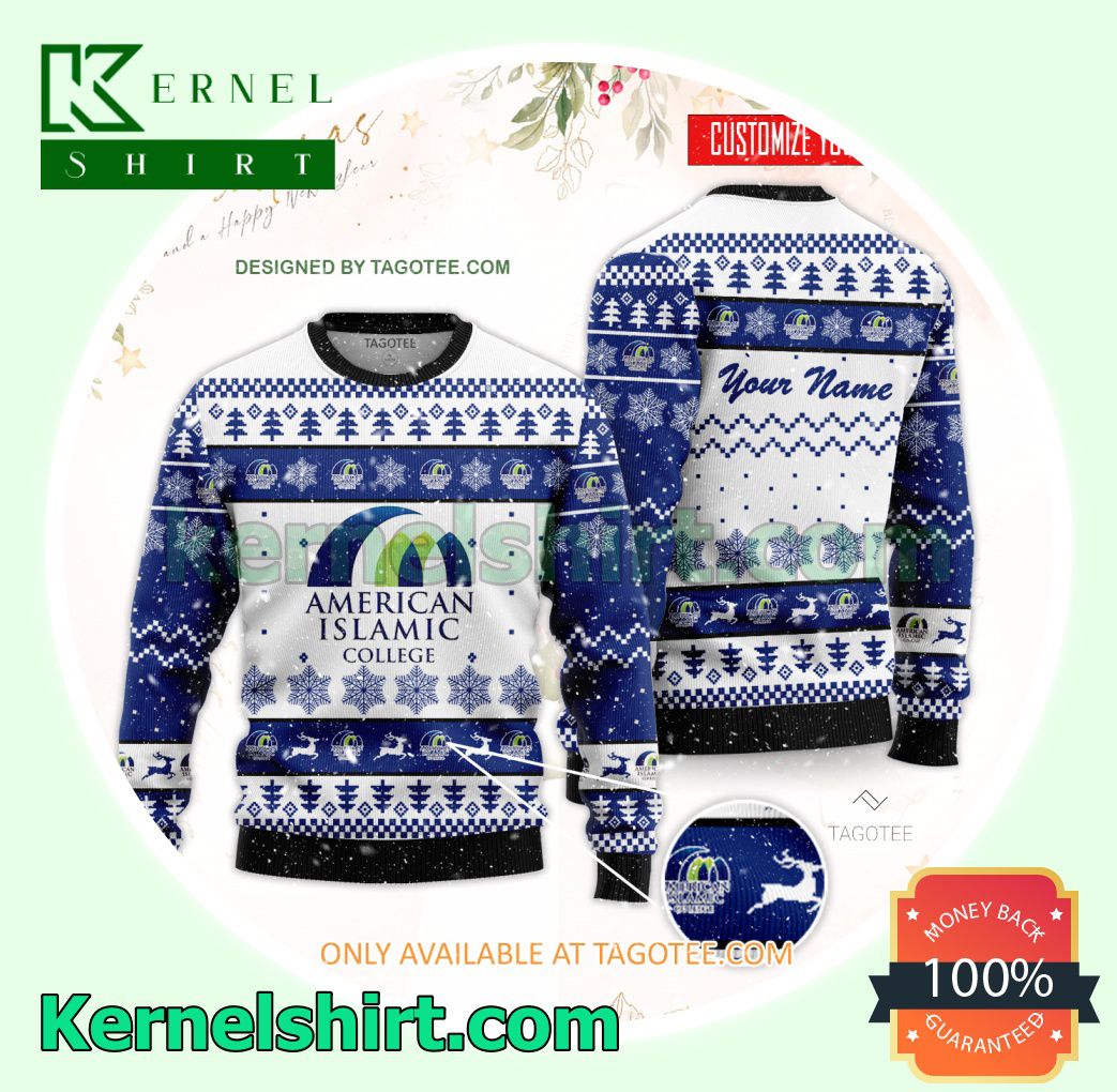 American Islamic College Logo Xmas Knit Sweaters