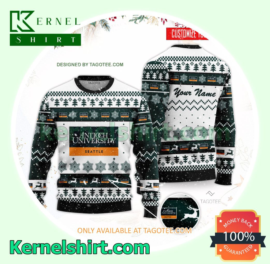 Antioch University-Seattle Logo Xmas Knit Sweaters