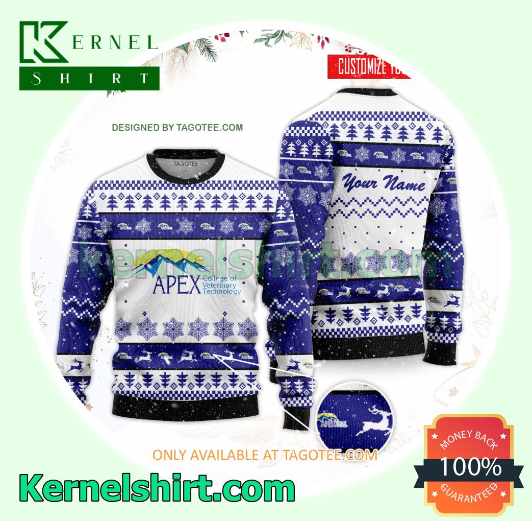 Apex College of Veterinary Technology Logo Xmas Knit Sweaters