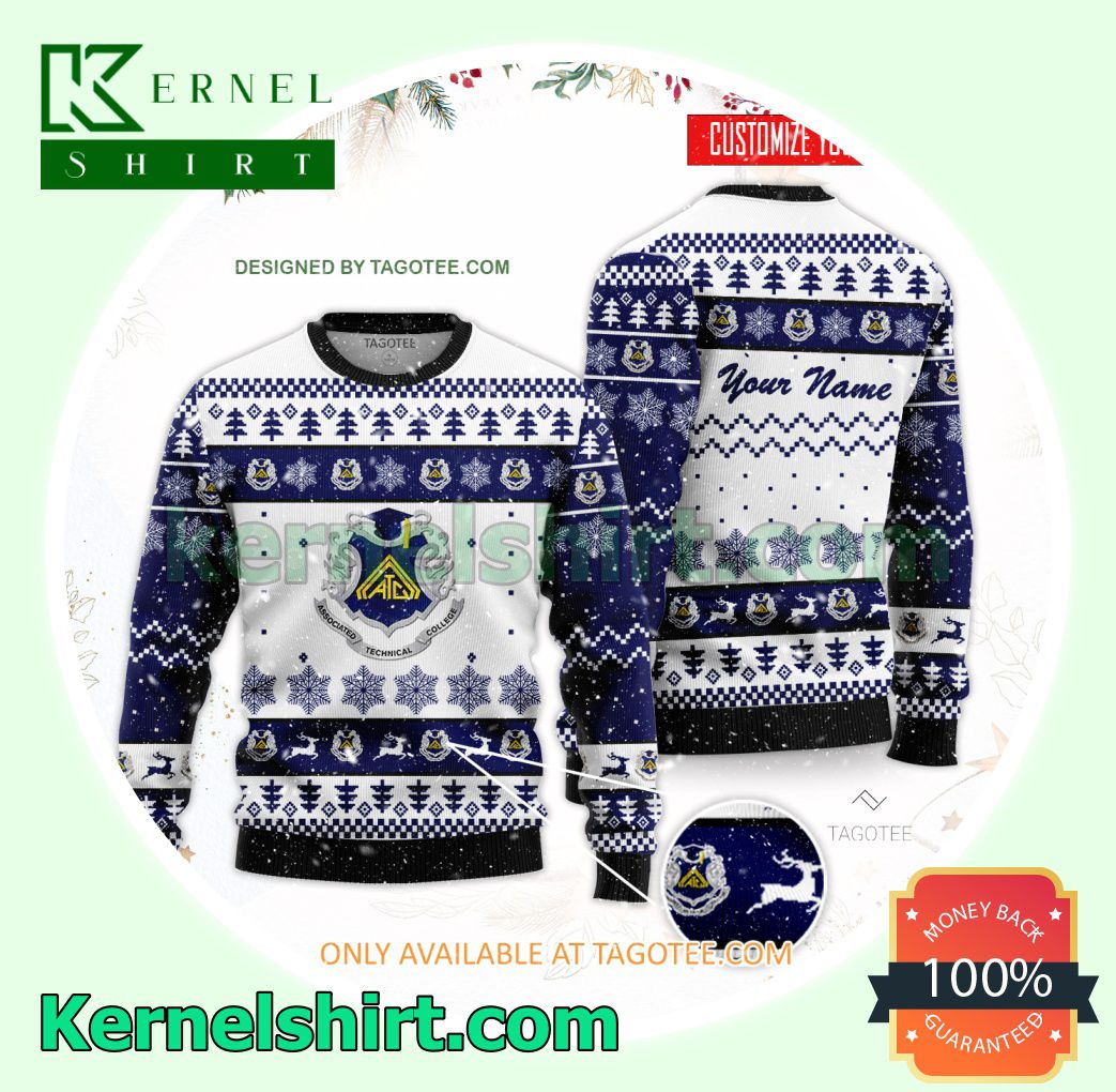 Associated Technical College-San Diego Logo Xmas Knit Sweaters