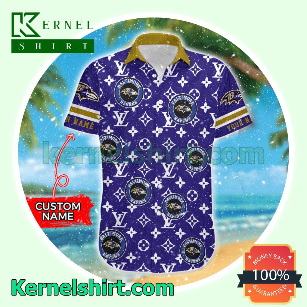 Review Baltimore Ravens Luxury Louis Vuitton Beach Shirt