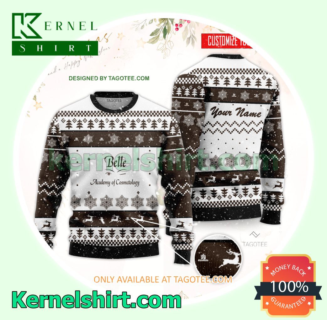 Belle Academy of Cosmetology LLC Logo Xmas Knitted Sweaters