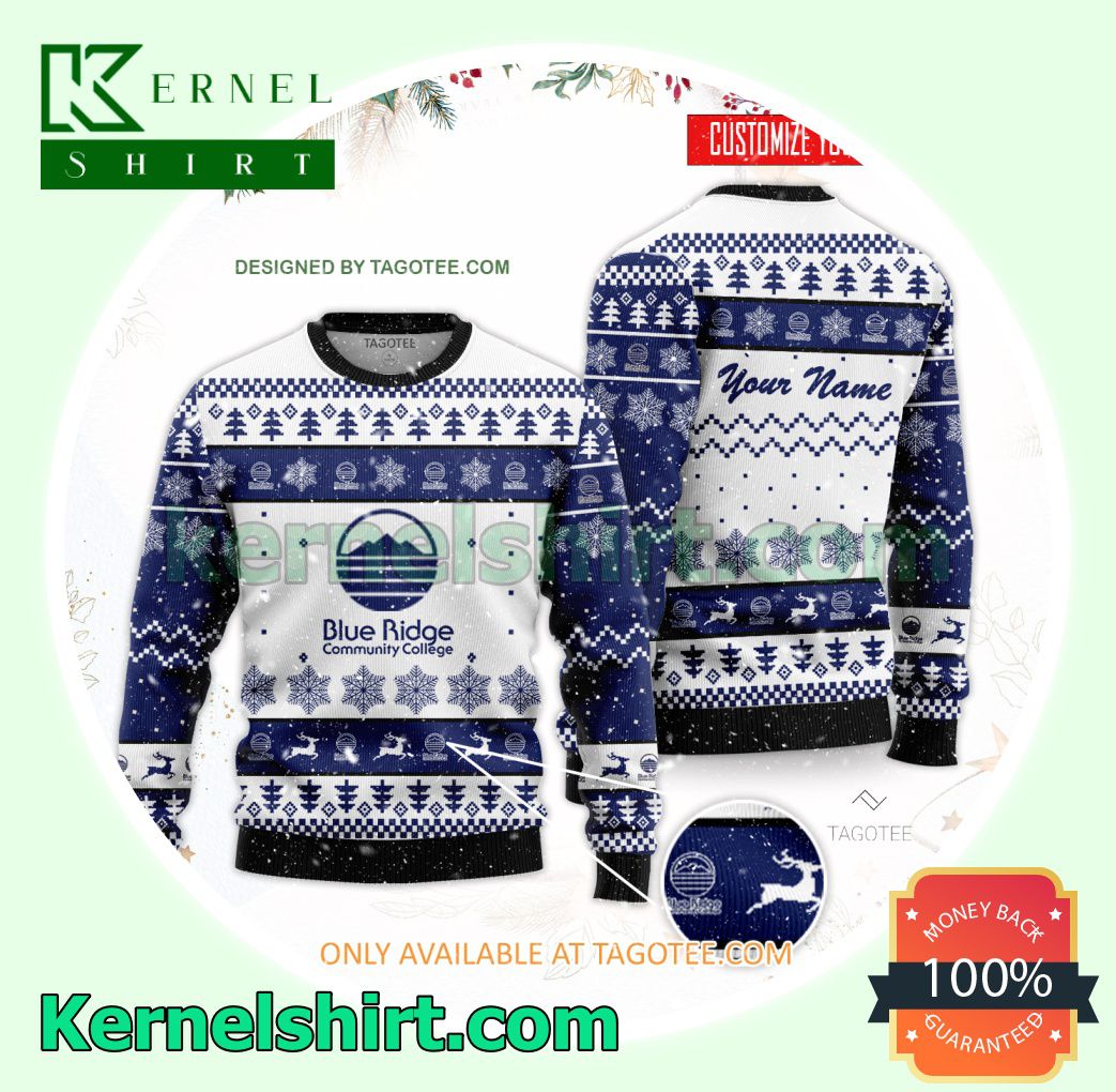 Blue Ridge Community College Logo Xmas Knit Sweaters