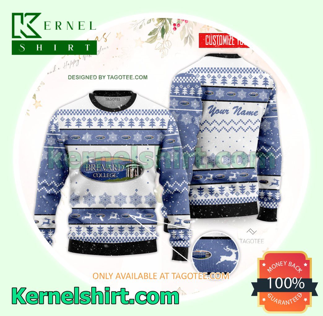 Brevard College Logo Xmas Knit Sweaters