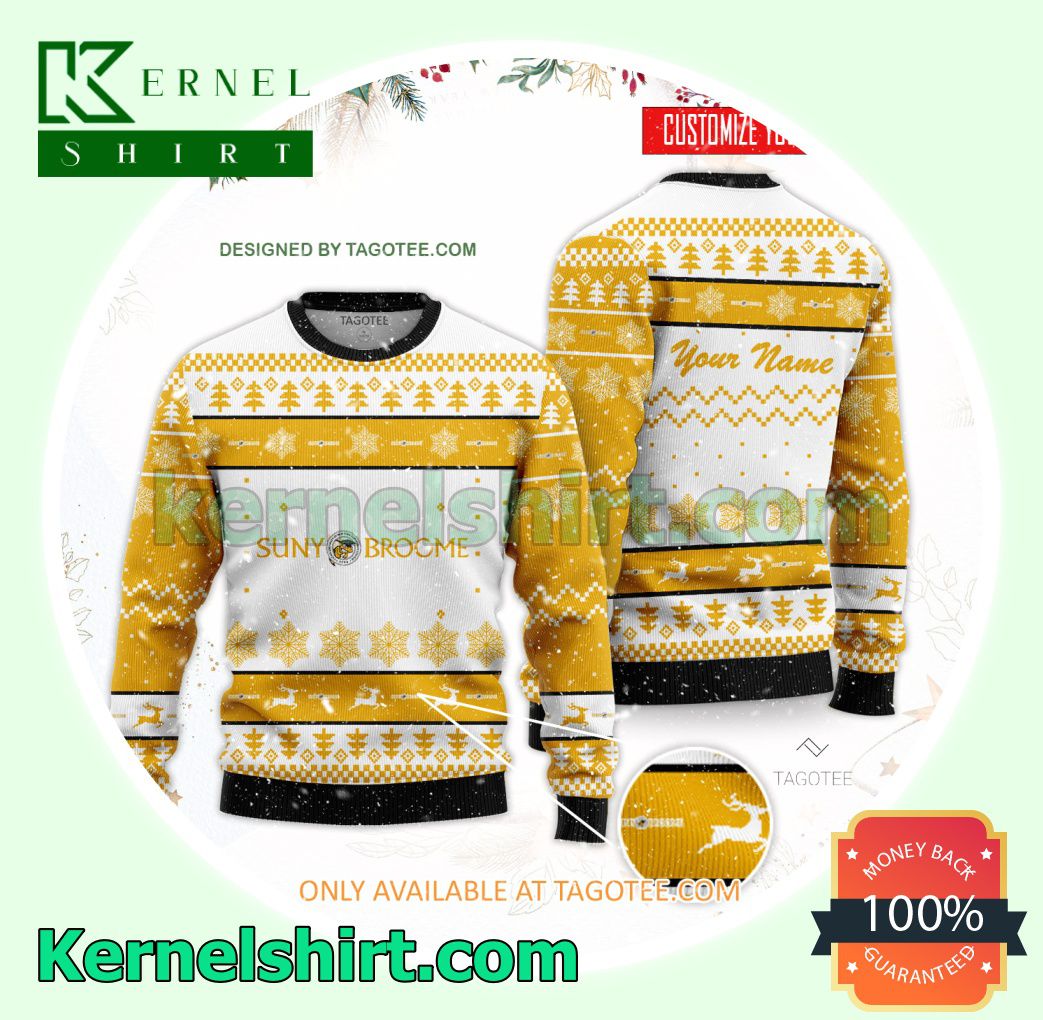 Broome Community College SUNY Logo Xmas Knit Sweaters