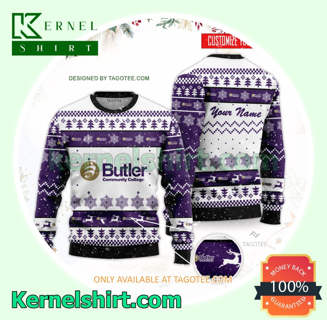 Butler Community College Logo Xmas Knit Sweaters