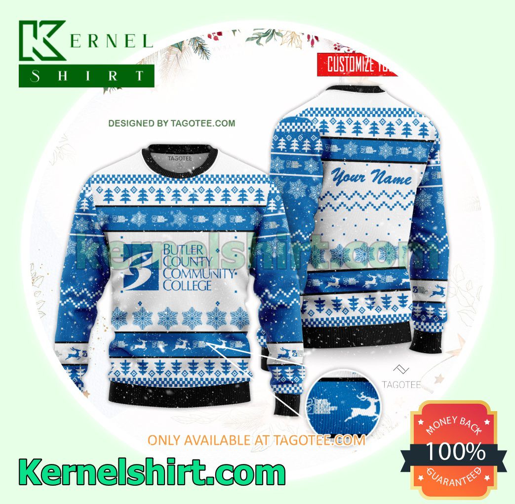 Butler County Community College Logo Xmas Knit Sweaters