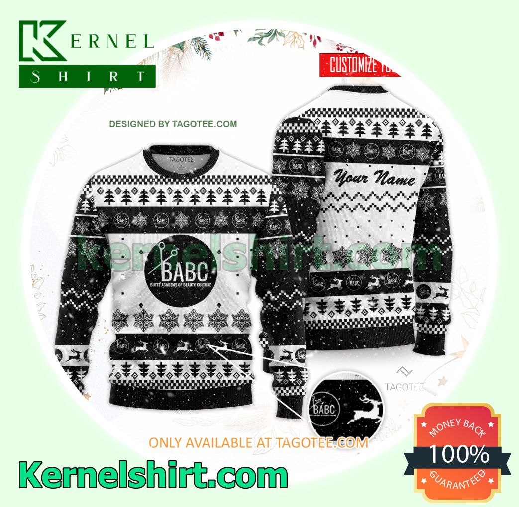 Butte Academy of Beauty Culture Logo Xmas Knit Sweaters