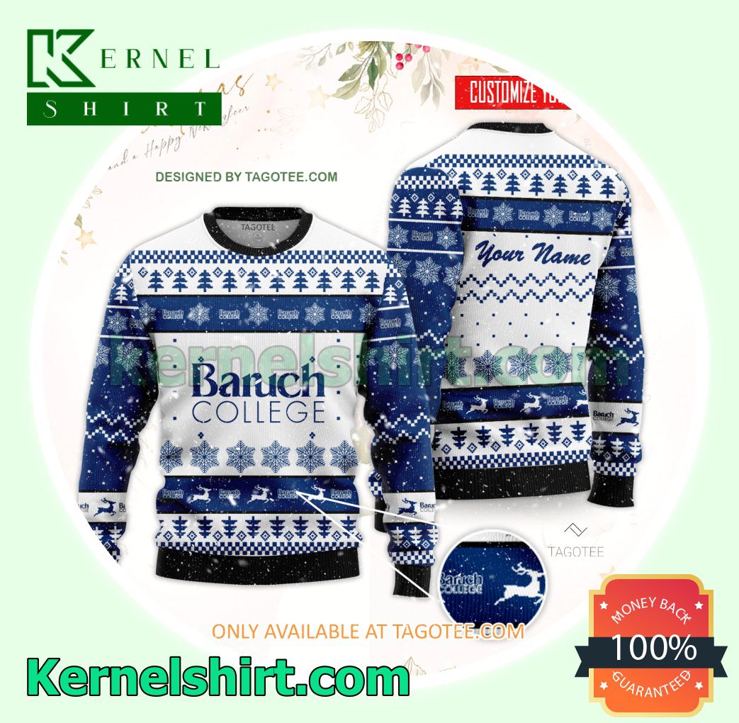 CUNY Bernard M Baruch College Logo Xmas Knit Sweaters