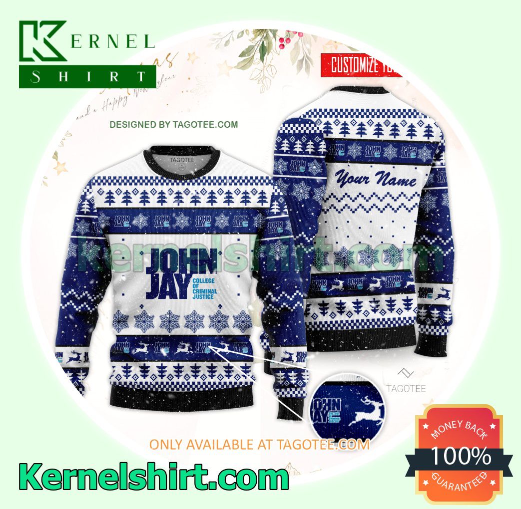 CUNY John Jay College of Criminal Justice Logo Xmas Knit Sweaters