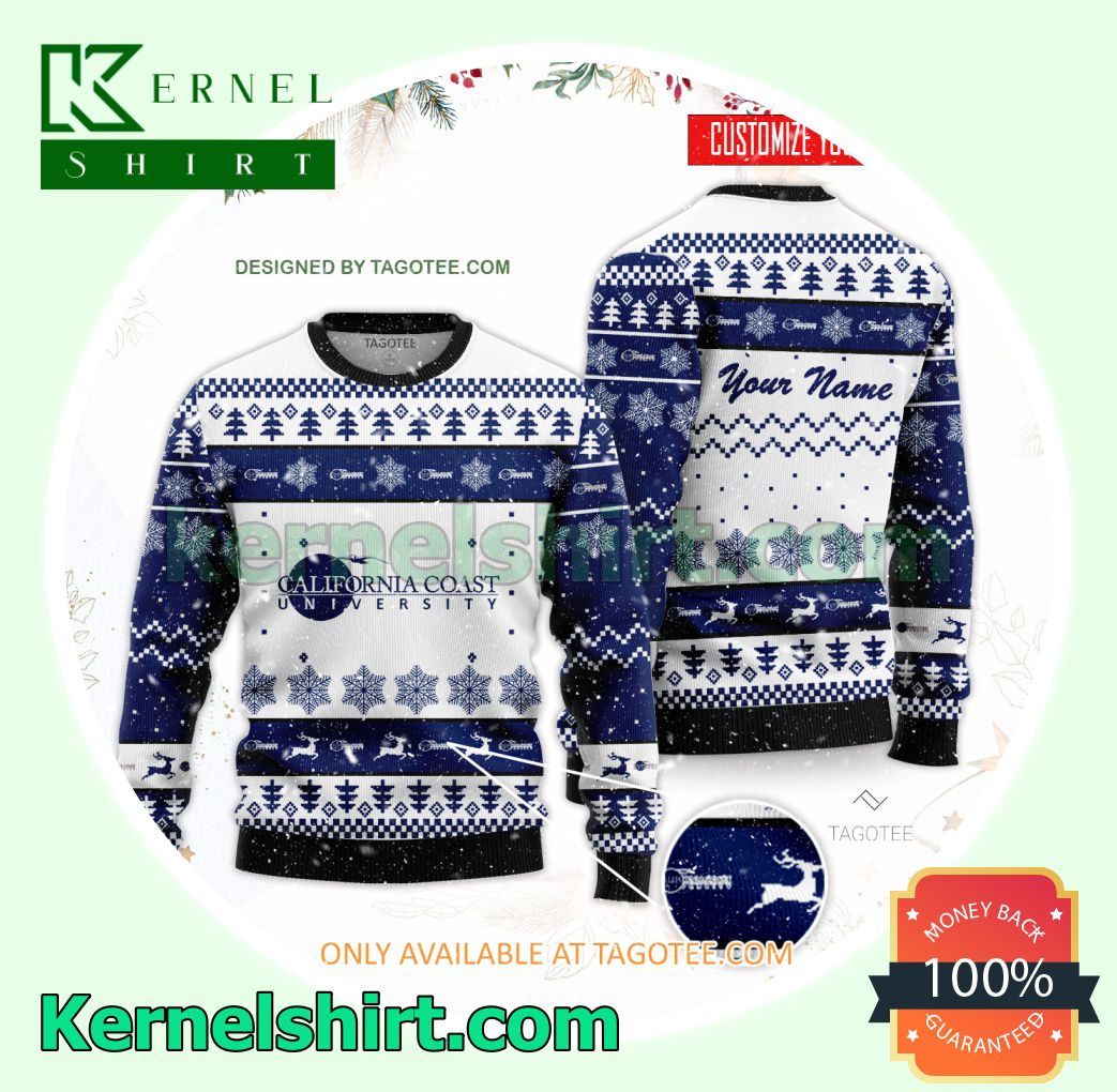 California Coast University Logo Xmas Knit Sweaters