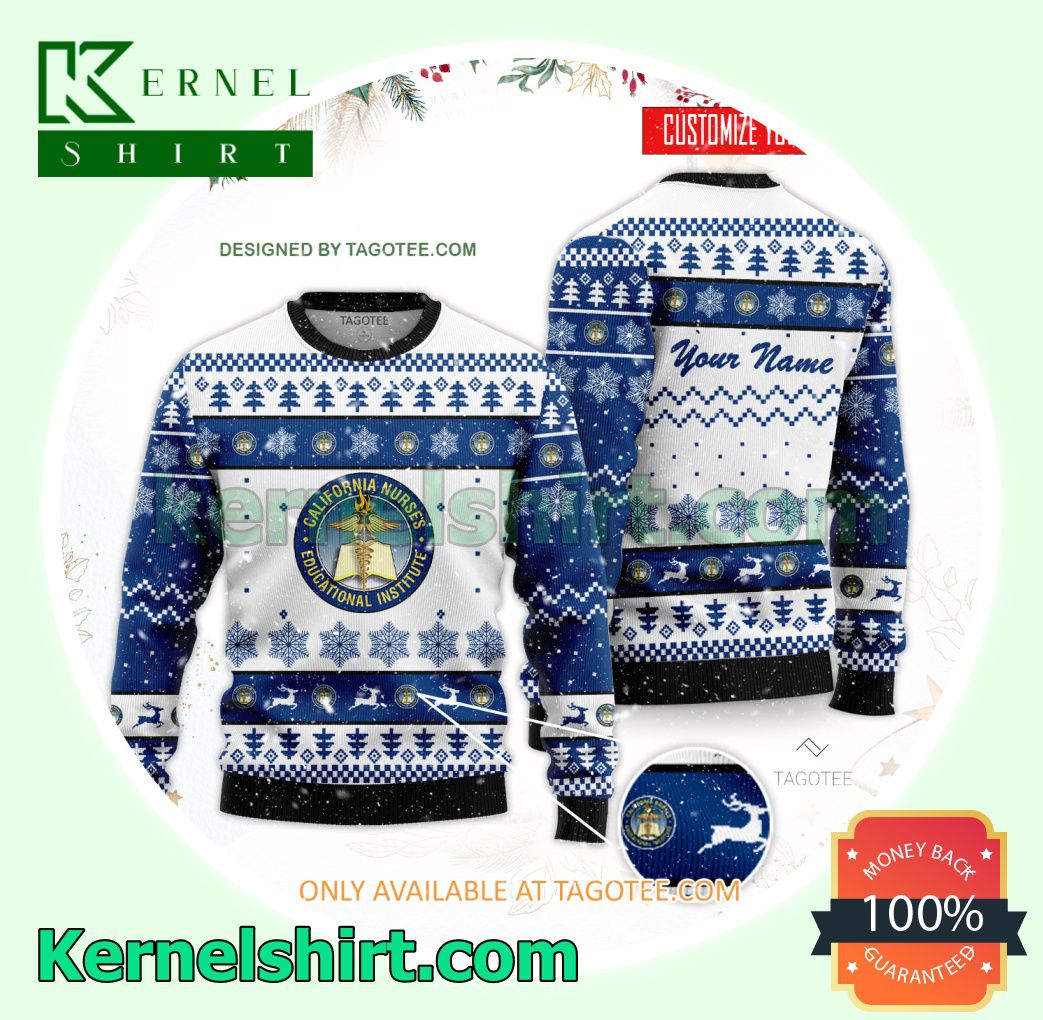California Nurses Educational Institute Logo Xmas Knit Sweaters