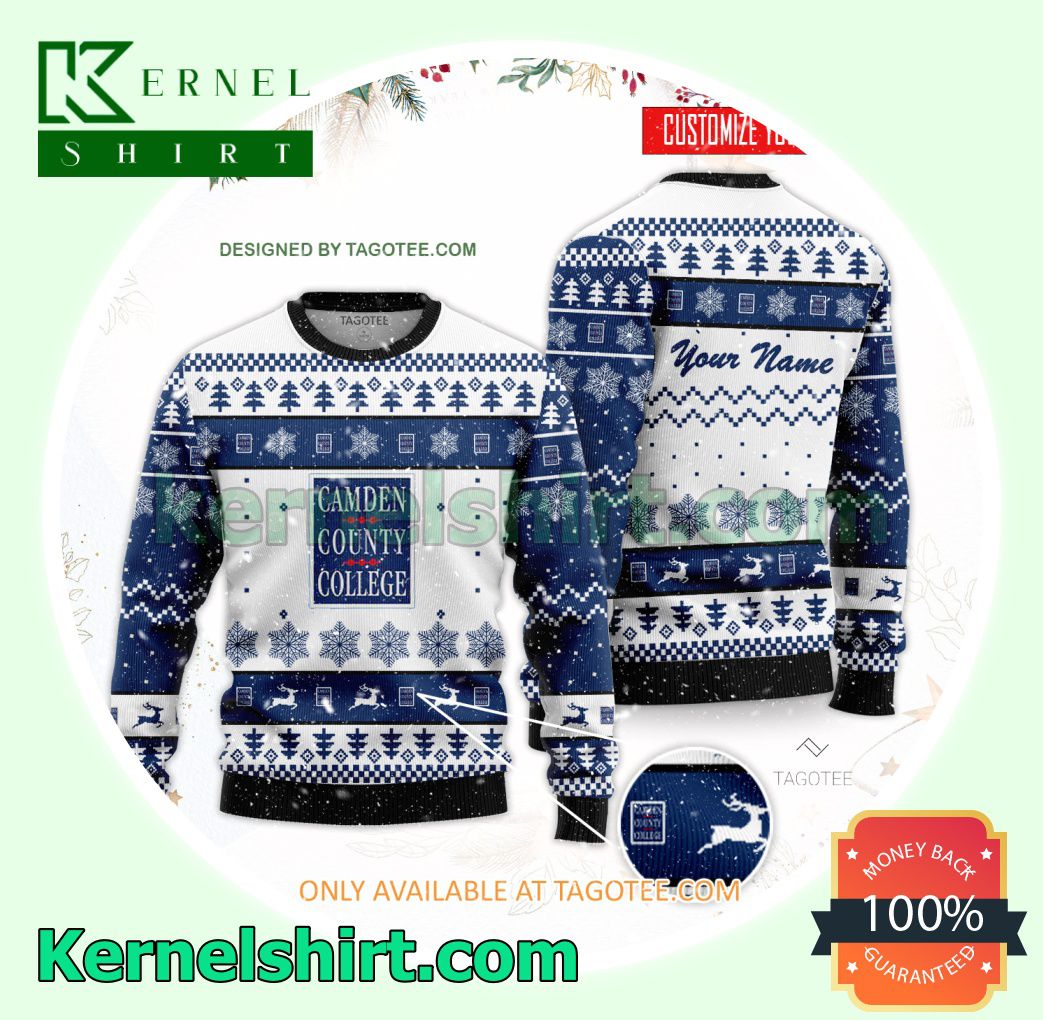 Camden County College Logo Xmas Knit Sweaters