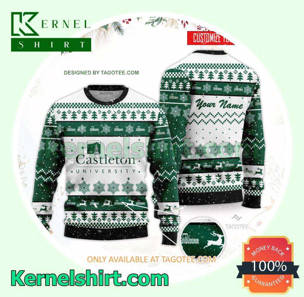 Castleton University Logo Xmas Knit Sweaters