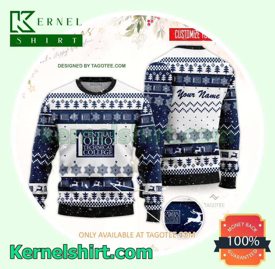 Central Ohio Technical College Logo Xmas Knit Sweaters