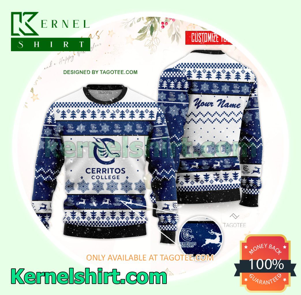 Cerritos College Logo Xmas Knit Sweaters