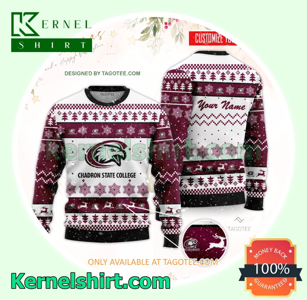 Chadron State College Logo Xmas Knit Sweaters