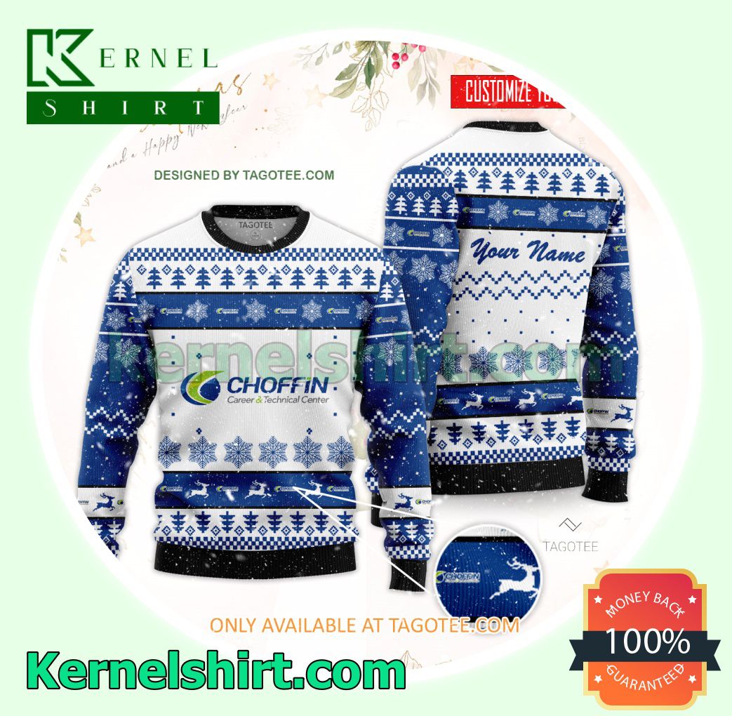 Choffin Career and Technical Center Logo Xmas Knit Sweaters