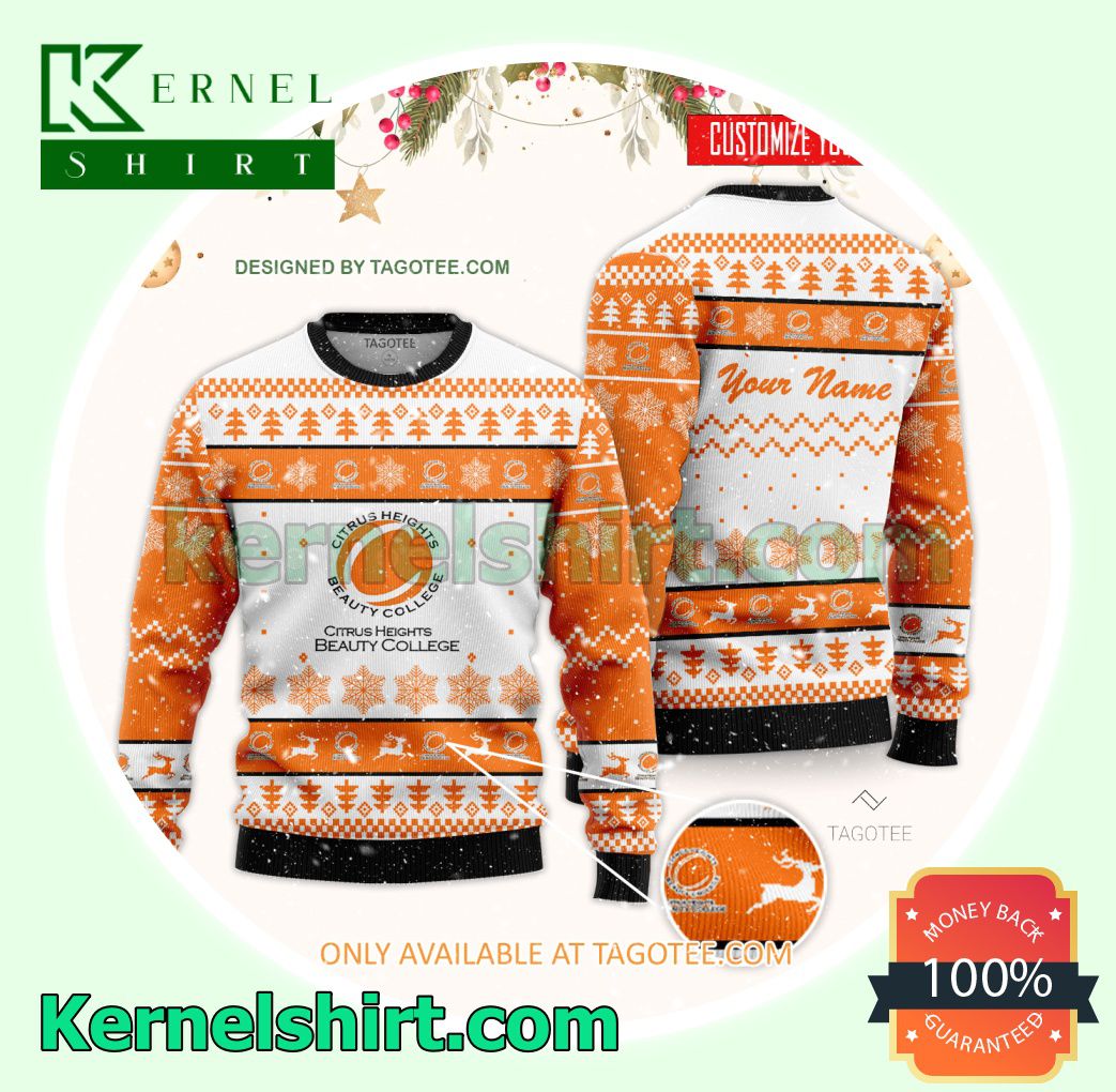 Citrus Heights Beauty College Logo Xmas Knit Sweaters