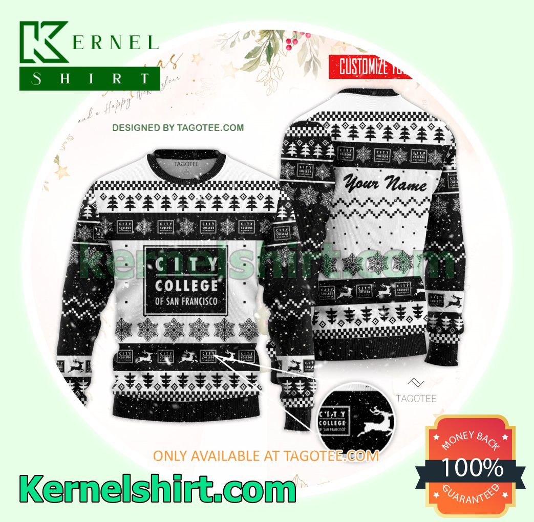 City College of San Francisco Logo Xmas Knit Sweaters