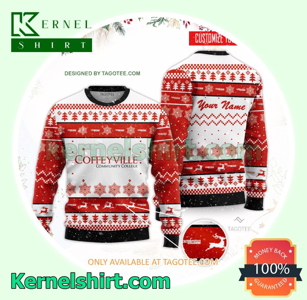 Coffeyville Community College and Area Technical School Logo Xmas Knit Sweaters