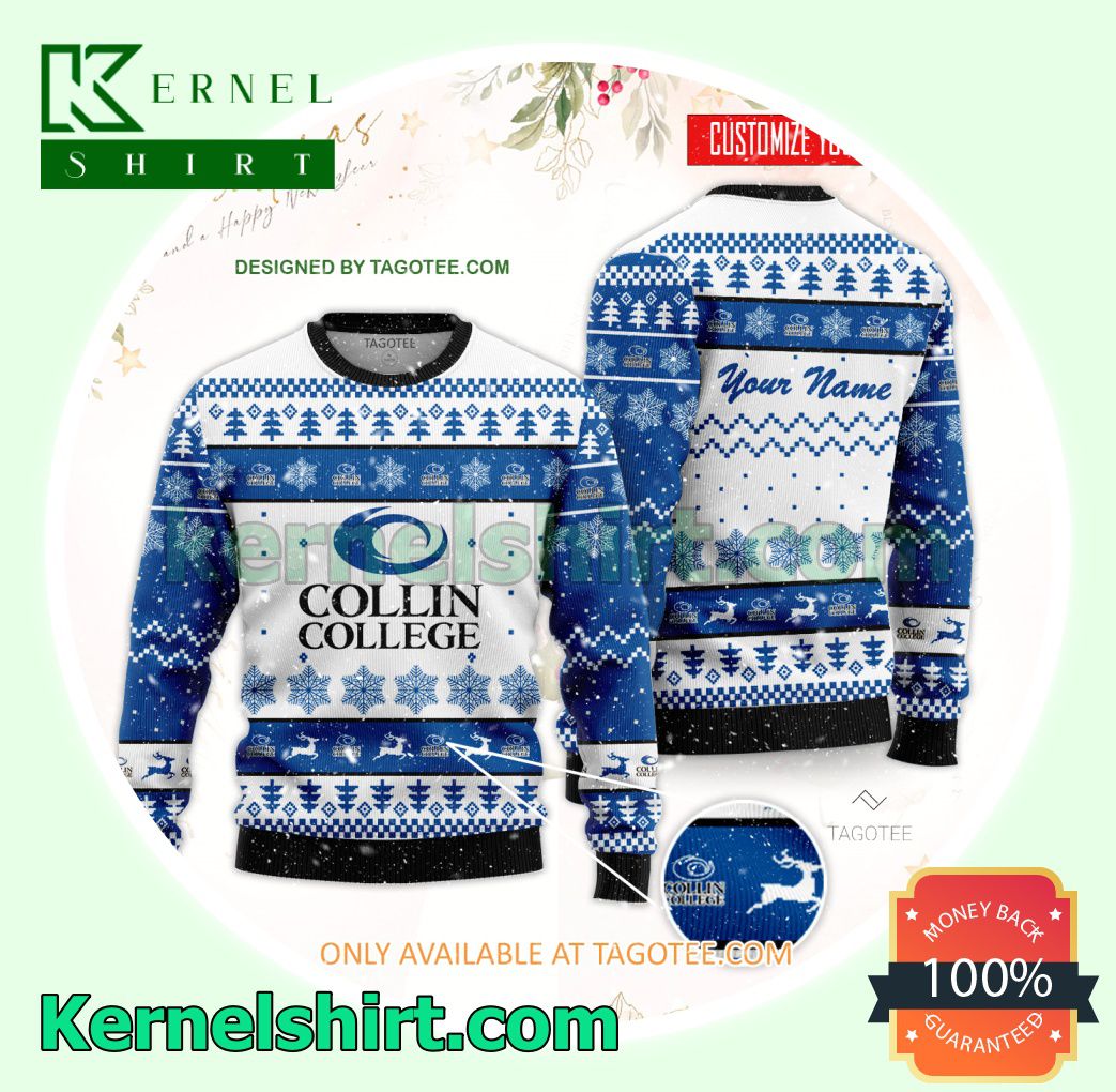 Collin College Logo Xmas Knit Sweaters