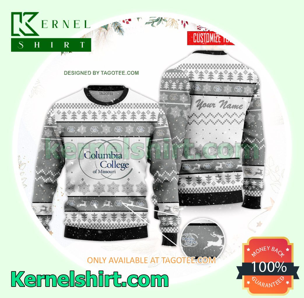 Columbia College - Crystal Lake Campus Logo Xmas Knit Sweaters