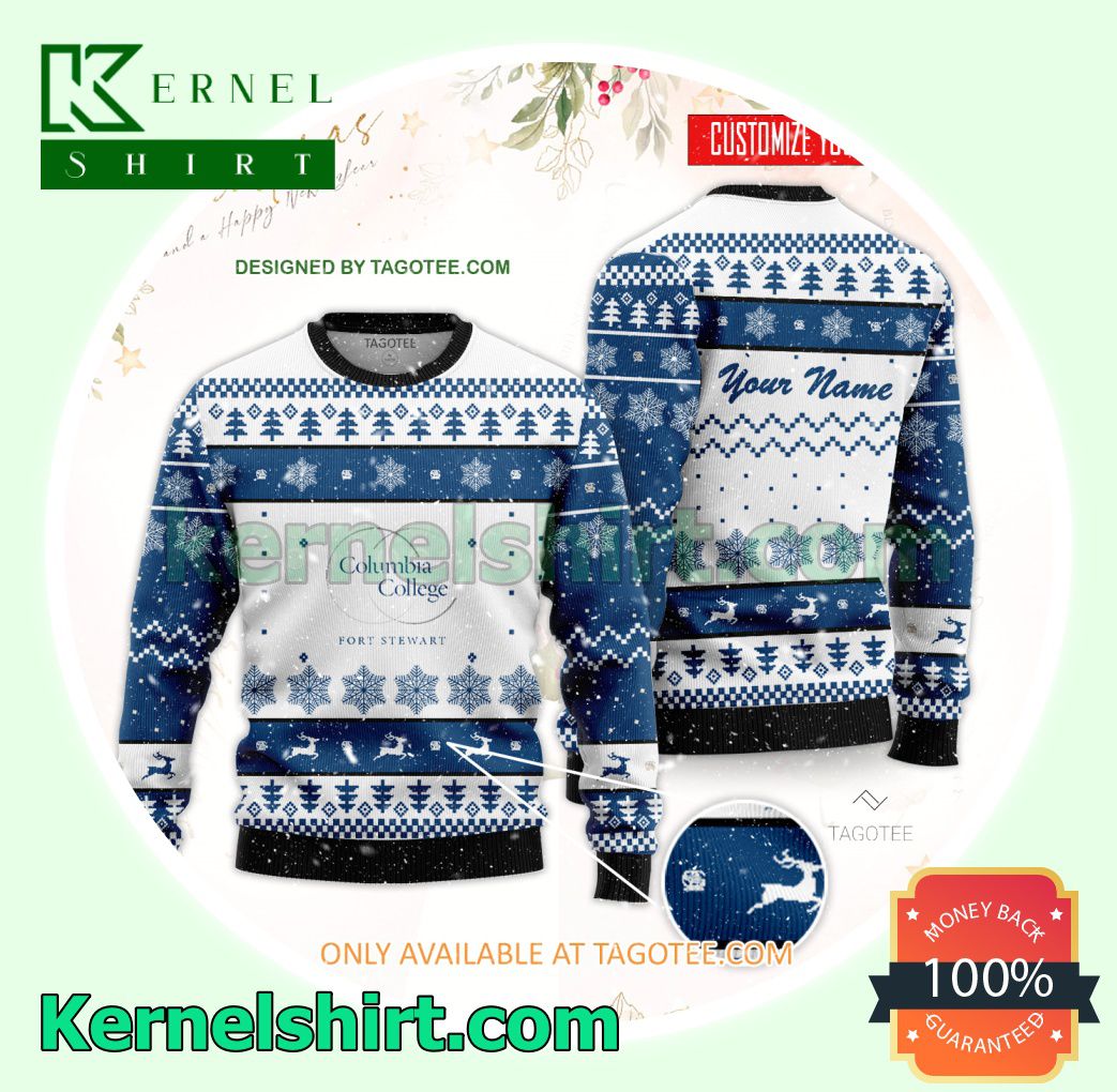 Columbia College - Fort Stewart Logo Xmas Knit Sweaters