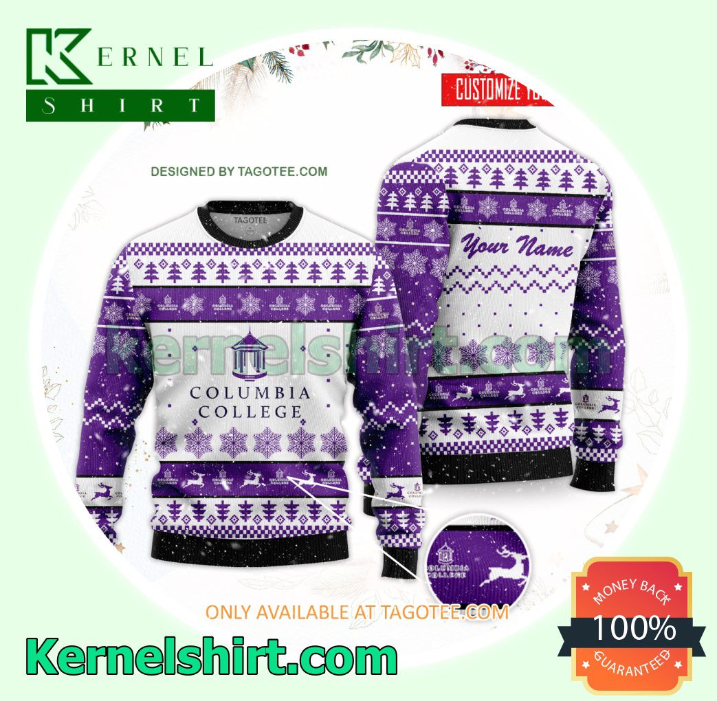 Columbia College Logo Xmas Knit Sweaters