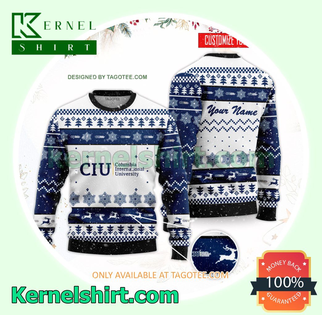 Columbia International University Logo Xmas Knit Sweaters