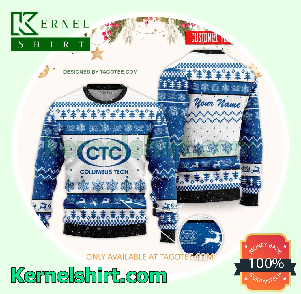 Columbus Technical College Logo Xmas Knit Sweaters