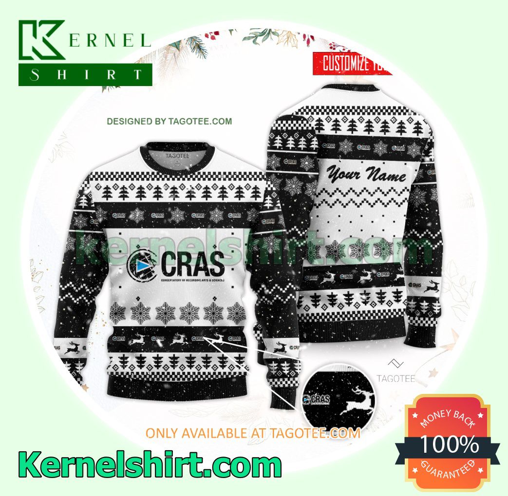 Conservatory of Recording Arts and Sciences Logo Xmas Knit Sweaters