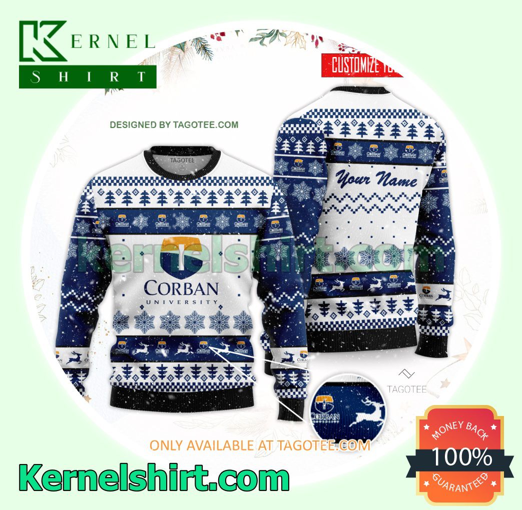 Corban University Logo Xmas Knit Sweaters