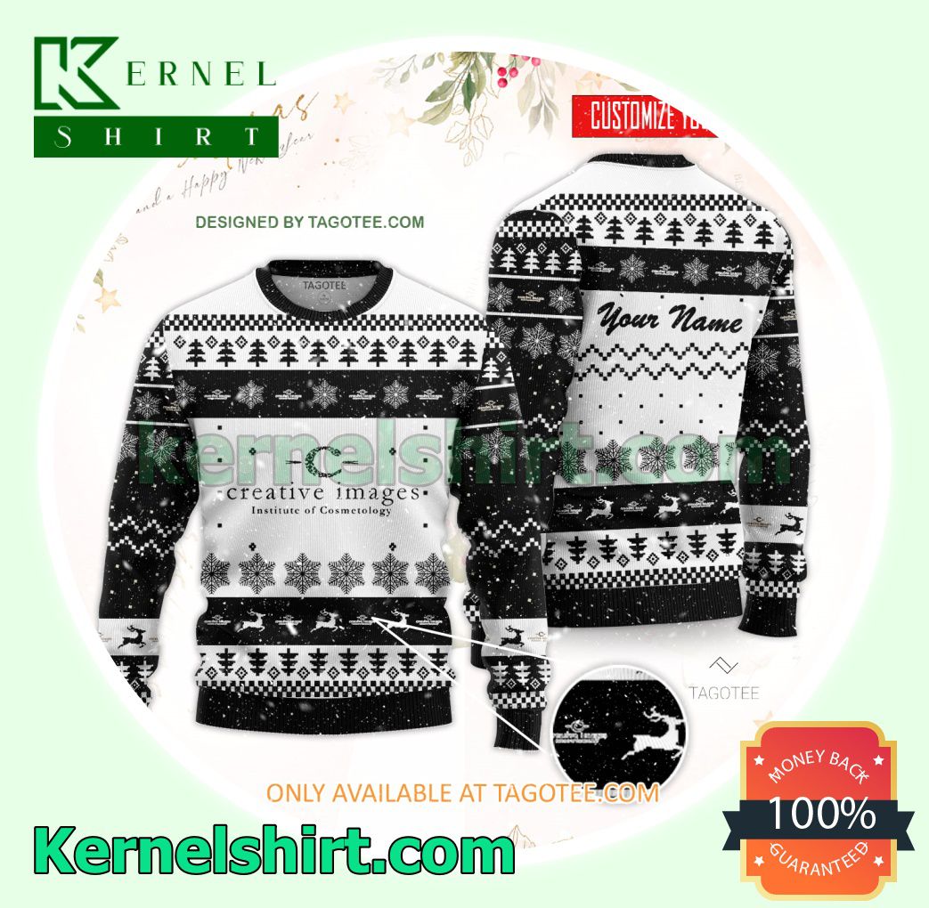 Creative Images Institute of Cosmetology-North Dayton Logo Xmas Knit Sweaters