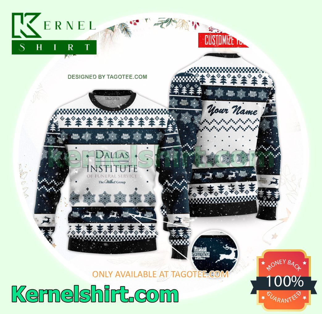 Dallas Institute of Funeral Service Logo Xmas Knit Sweaters