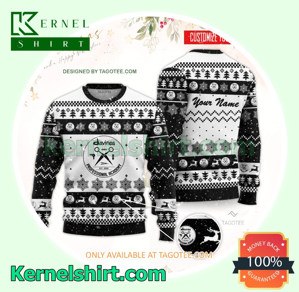 Davines Professional Academy of Beauty and Business Logo Xmas Knit Sweaters