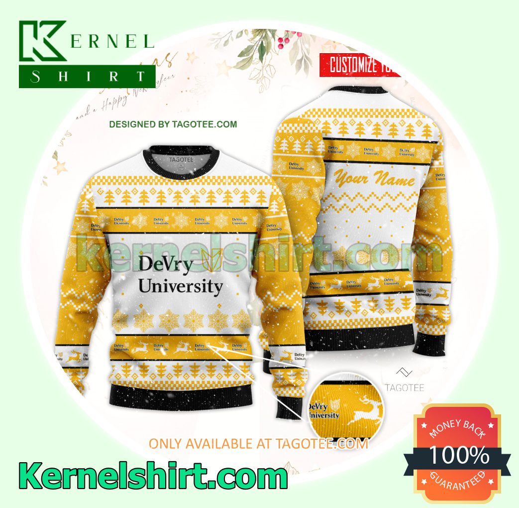 DeVry College of New York Logo Xmas Knit Sweaters