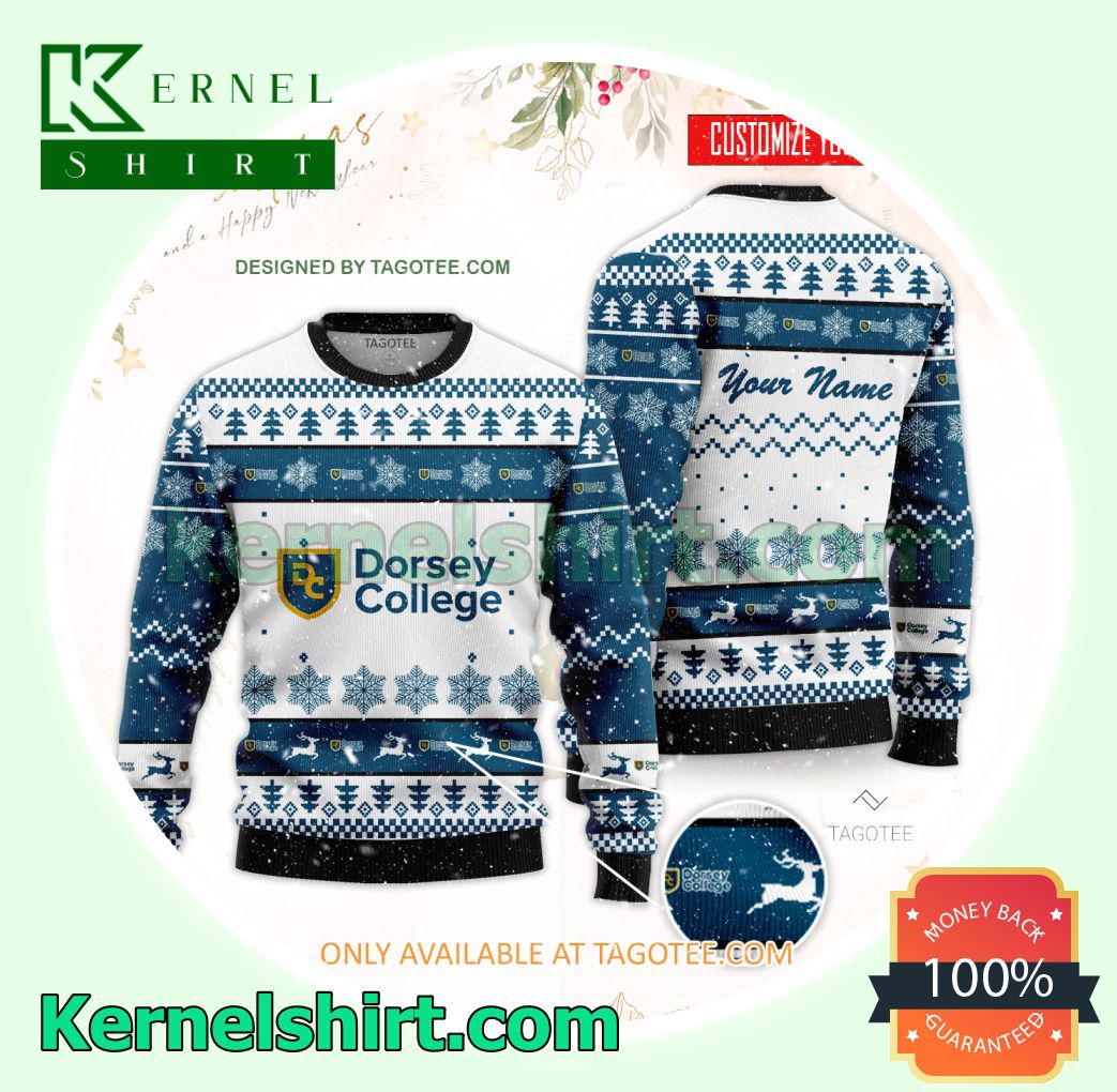 Dorsey College-Dearborn Logo Xmas Knit Sweaters