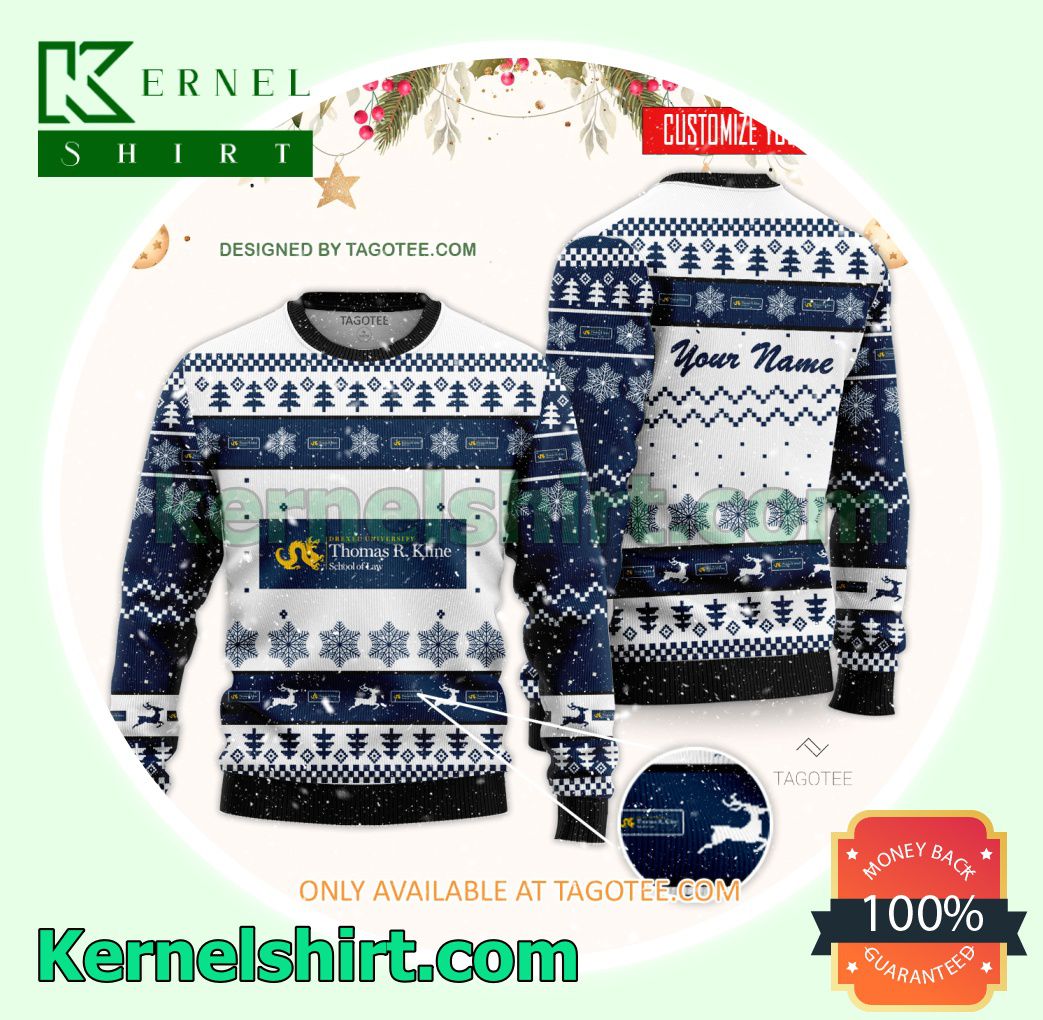 Drexel University Kline School of Law Logo Xmas Knit Sweaters