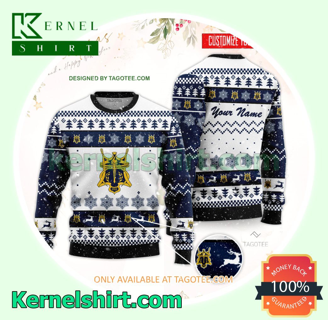 East Tennessee State University Logo Xmas Knit Sweaters