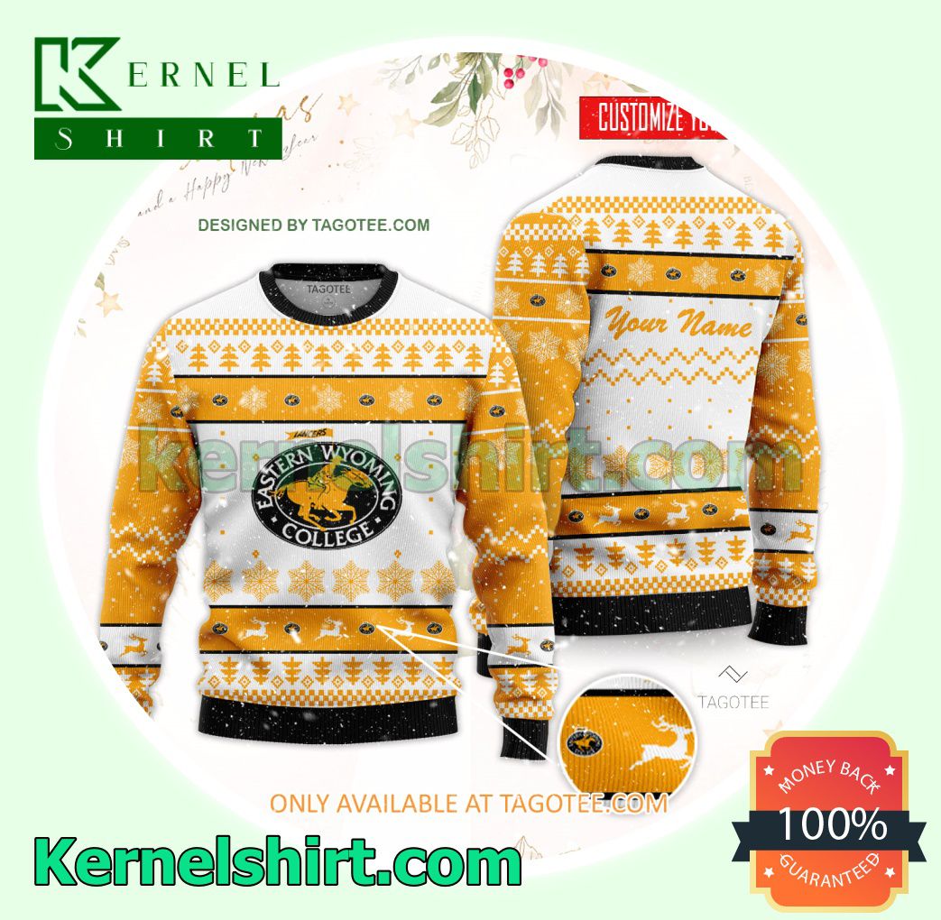 Eastern Wyoming College Logo Xmas Knit Sweaters
