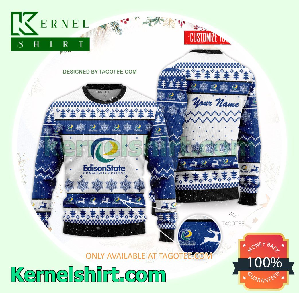 Edison State Community College Logo Xmas Knit Sweaters